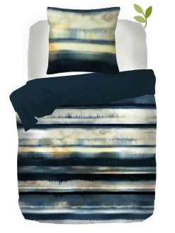 Satin-Bettwäsche-Set In Dunkelblau/ Bunt