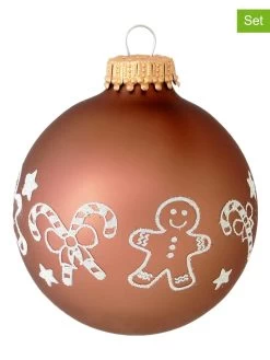 Christbaumkugel In Hellbraun - 4 Stück - Ø 7 Cm