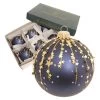 Christbaumkugeln In Dunkelblau/ Gold - 6 Stück - Ø 8 Cm