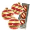 Christbaumkugeln In Rot/ Gold - 3 Stück - Ø 8 Cm -Petromax Store krebs glas lauscha christbaumkugeln in rot gold 3 stuck o 8 cm