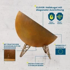 Landmann Hoberg Feuerschale In Rost-Patina - Ø 58 Cm -Petromax Store landmann hoberg feuerschale in rost patina o 58 cm 1