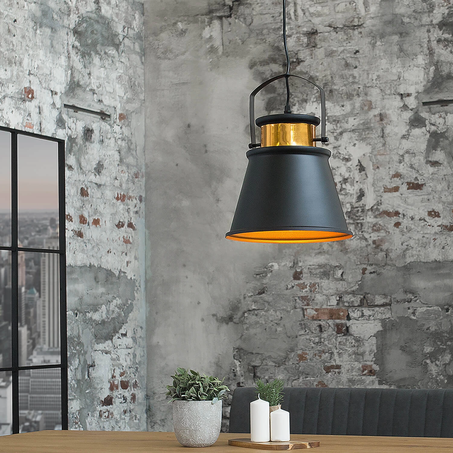 Pendelleuchte In Schwarz Gold 4 Pendelleuchte In Schwarz Gold – Bild 2