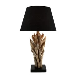 Tischlampe In Holz (Natur) Schwarz