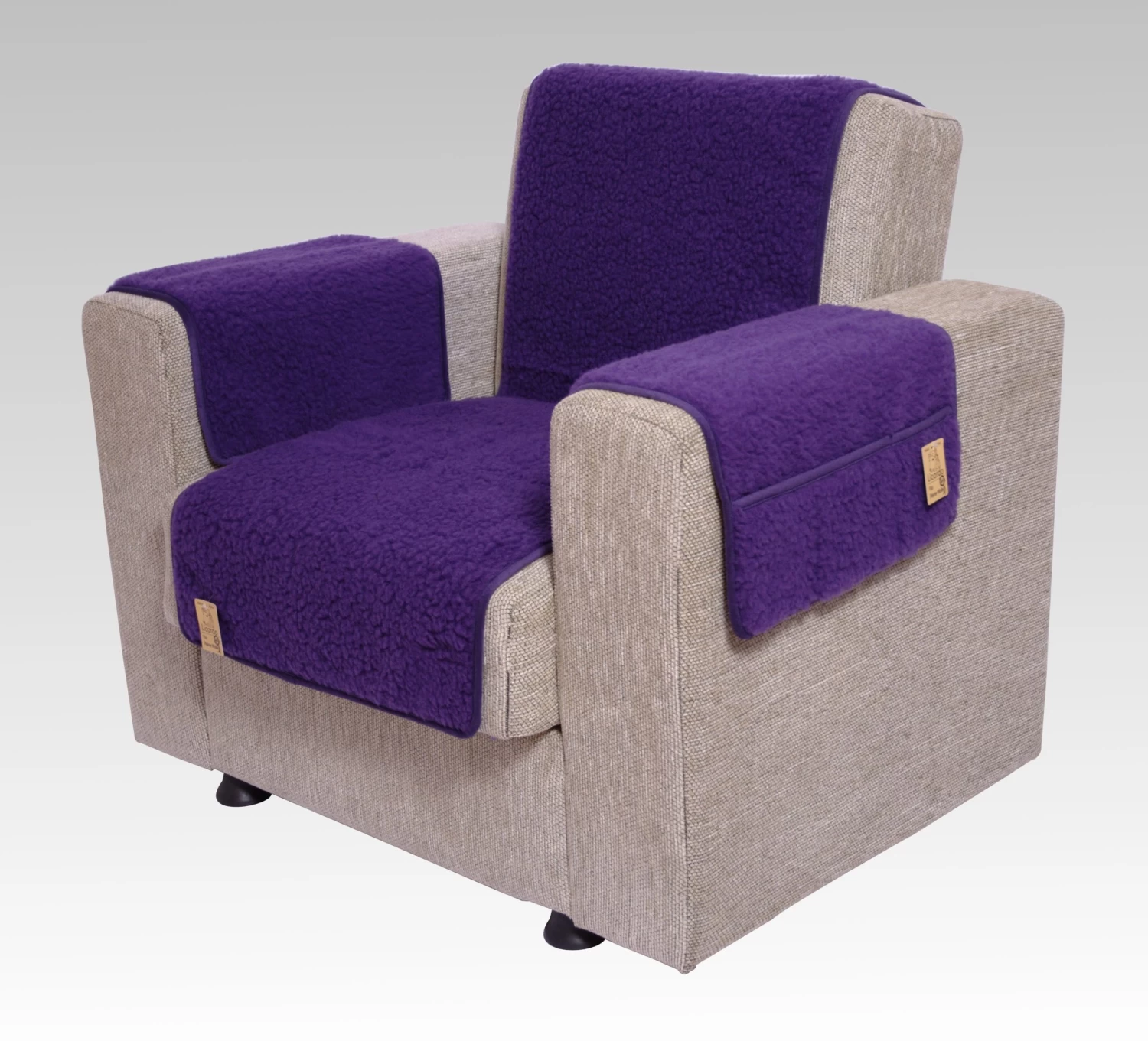 Kombinierter Armlehnen- Und Sesselschoner In Lila 3 Kombinierter Armlehnen- Und Sesselschoner In Lila