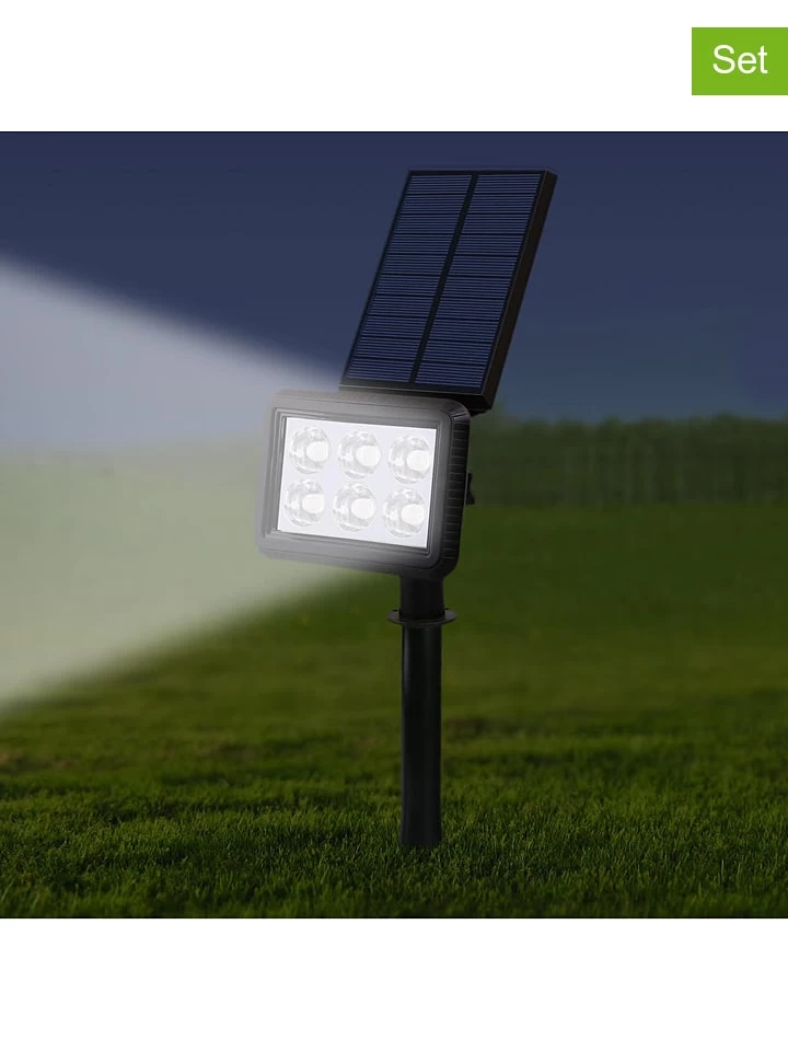2er-Set: LED-Solarleuchten "Squary" In Schwarz - (H)45 Cm 3 2er-Set: LED-Solarleuchten "Squary" In Schwarz - (H)45 Cm