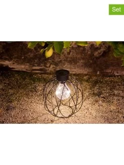 2er-Set: LED-Solarleuchten "Venus" In Schwarz - (H)23 Cm