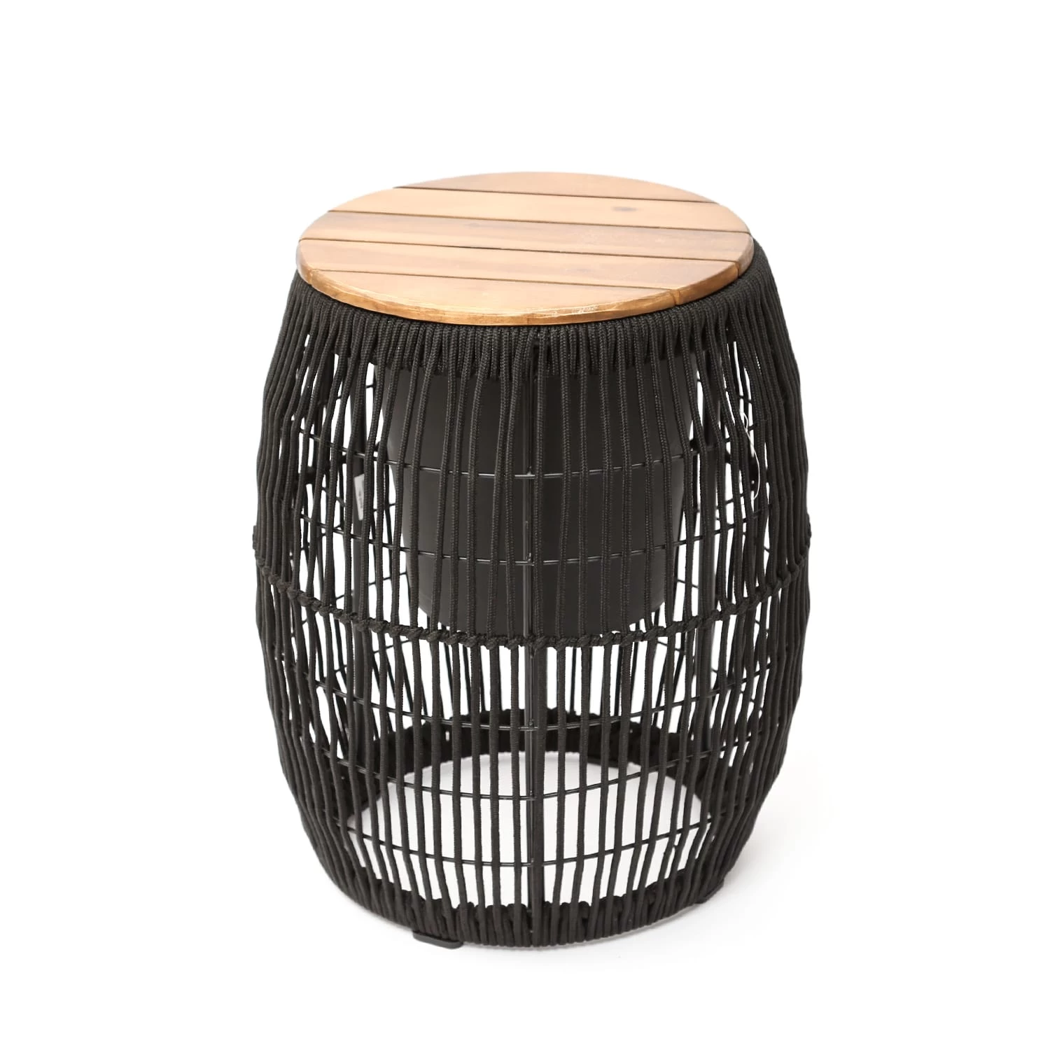 Beistelltisch Gartentisch Mit Behälter H: 49cm In Schwarz 3 Beistelltisch Gartentisch Mit Behälter H: 49cm In Schwarz