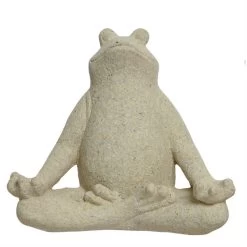 Gartenfigur Yoga Frosch Dekofigur Meditierend H: 36cm In Natur