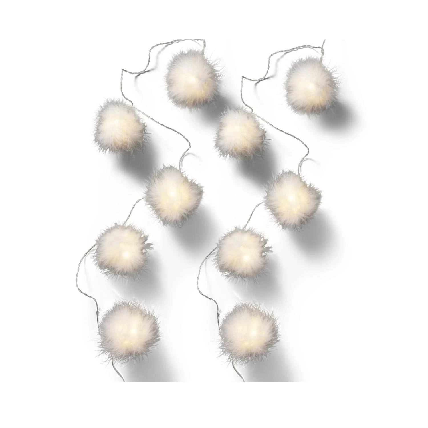 LED Lichterkette Schneebälle Beleuchtet L: 10m In Weiß 3 LED Lichterkette Schneebälle Beleuchtet L: 10m In Weiß