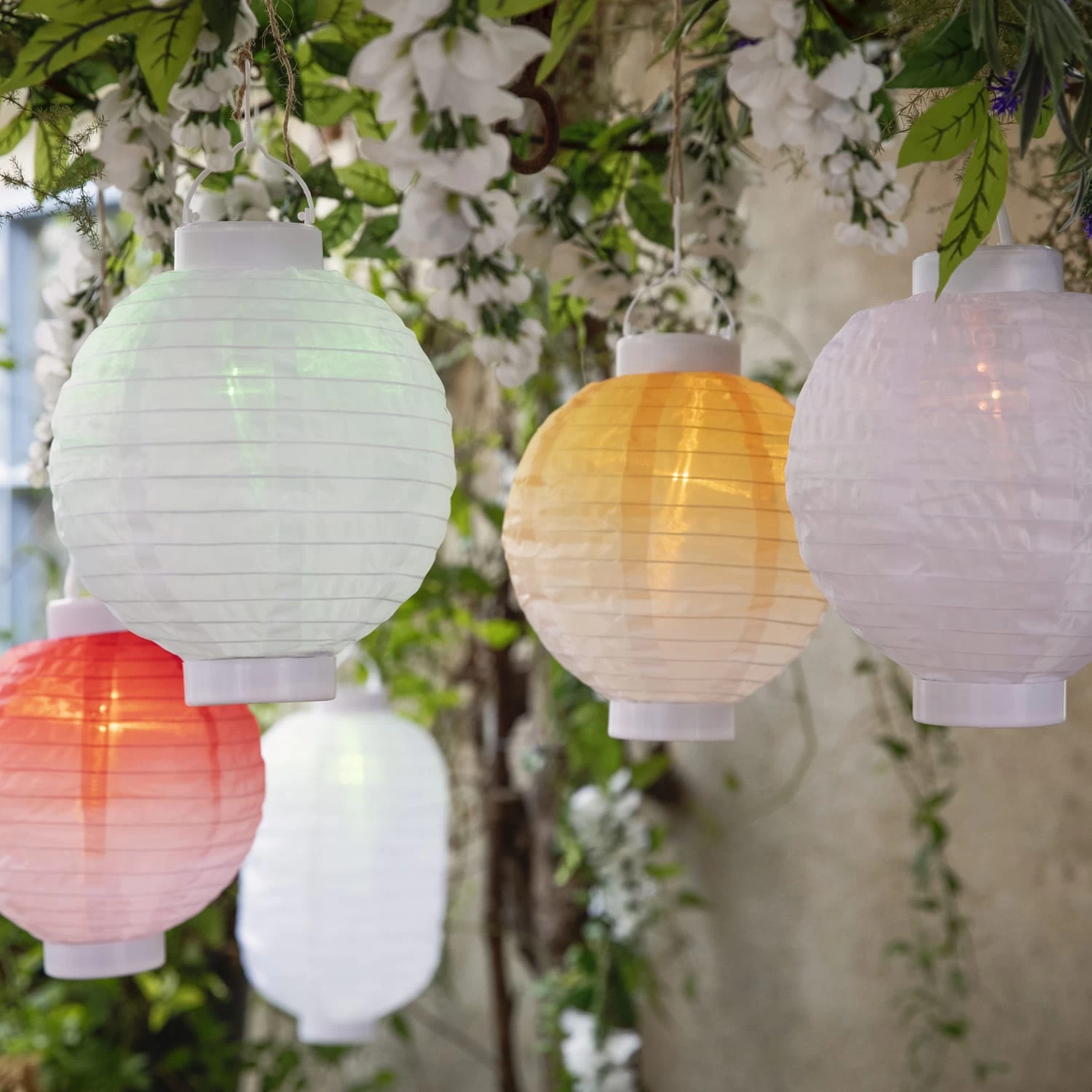 LED Solar Lampion In Gelb - D: 20cm 5 LED Solar Lampion In Gelb - D: 20cm – Bild 3