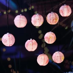 LED Solar Lichterkette 10 Lampions In Rosa - L: 4,5m -Petromax Store marelida led solar lichterkette 10 lampions in rosa l 4 5m 7