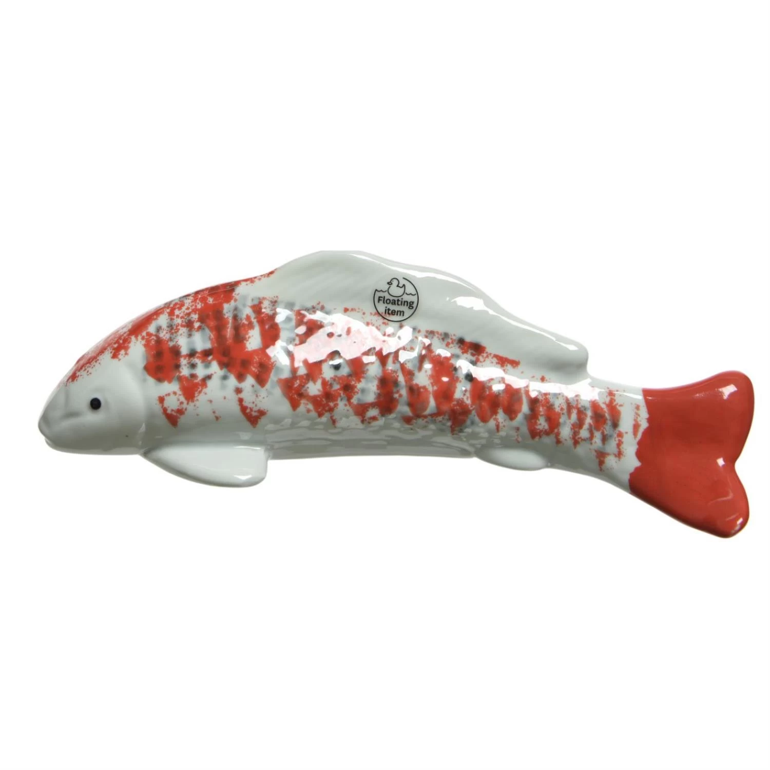 Teichdeko Fisch Dekofigur Schwimmend Porzellan L: 27cm In Rot, Weiß 4 Teichdeko Fisch Dekofigur Schwimmend Porzellan L: 27cm In Rot, Weiß – Bild 2