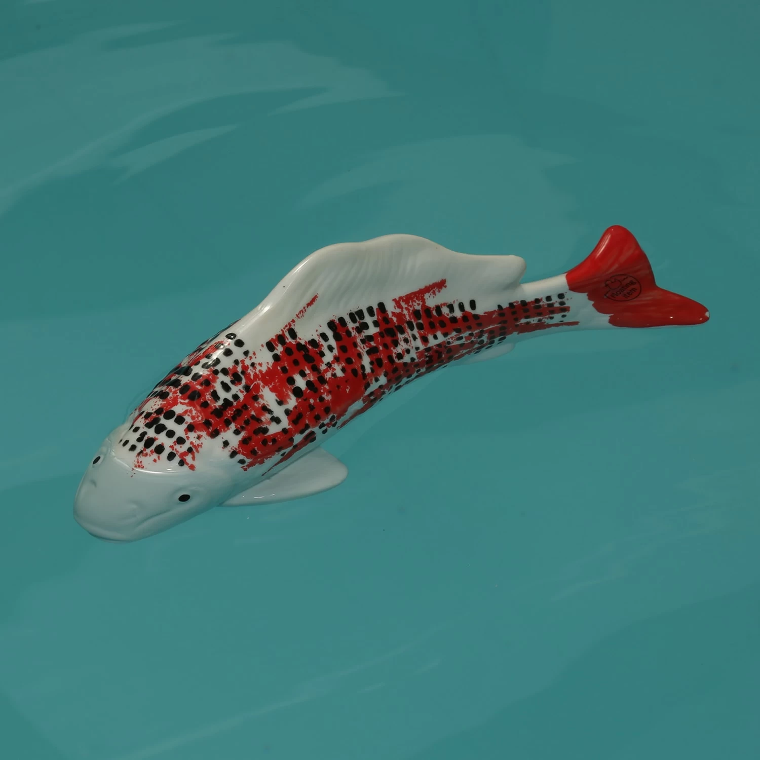 Teichdeko Fisch Dekofigur Schwimmend Porzellan L: 27cm In Rot, Weiß 5 Teichdeko Fisch Dekofigur Schwimmend Porzellan L: 27cm In Rot, Weiß – Bild 3