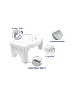 Faltbarer Toiletten-Fußhocker In Weiß -Petromax Store maximex faltbarer toiletten fusshocker in weiss 9