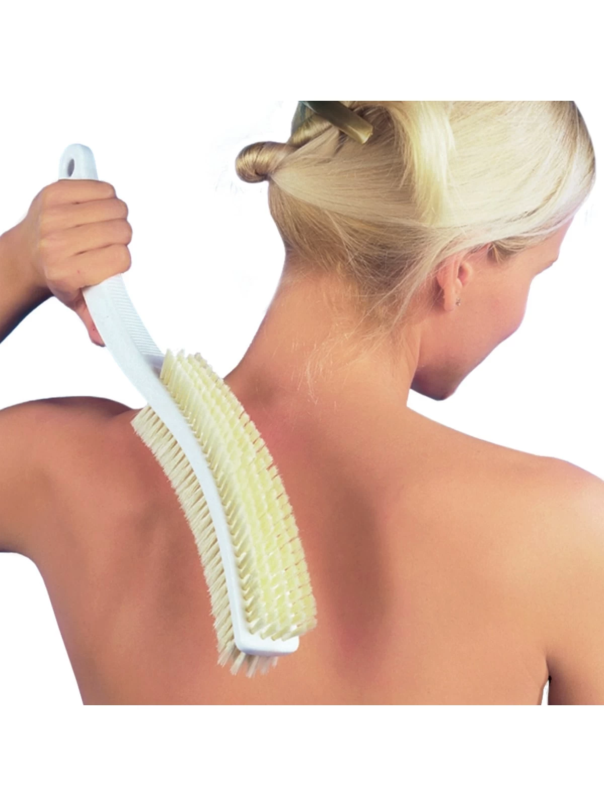 Massagebürste Mit Naturborsten In Weiß 4 Massagebürste Mit Naturborsten In Weiß – Bild 2