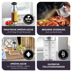 MAXXMEE Sprühflasche Essig & Öl 200 Ml -Petromax Store maxxme maxxmee spruhflasche essig and ol 200 ml 2