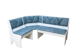 Eckbank 124x165 Cm Silvia In Weiss,Buche Natur, Nuss Dunkel