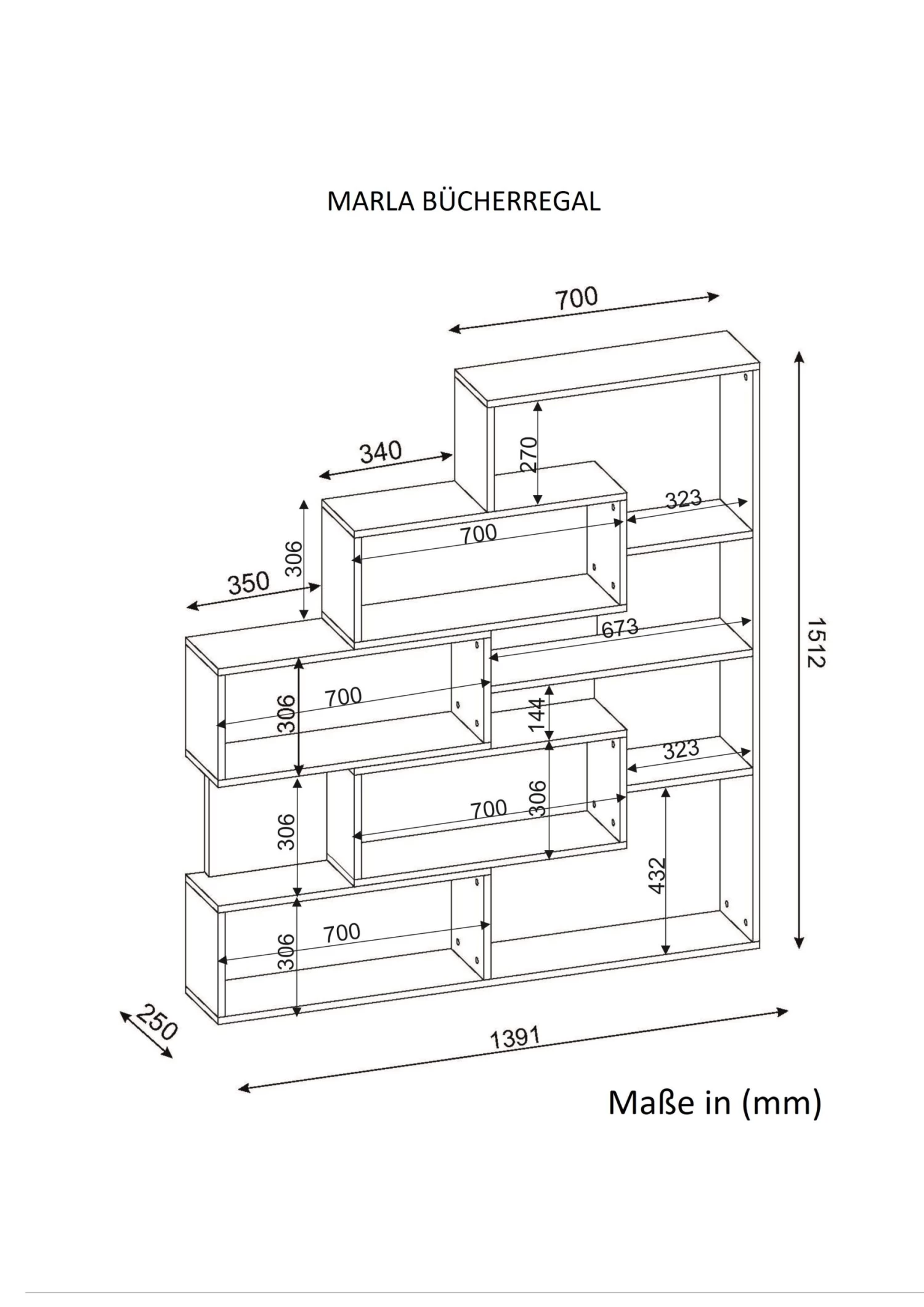 Bücherregal Marla Weiß 5 Bücherregal Marla Weiß – Bild 3