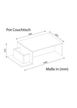 Couchtisch Pot Weiß Walnuss -Petromax Store moebel17 couchtisch pot weiss walnuss 3