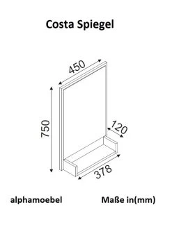 Spiegel Costa Schwarz Mit Ablage -Petromax Store moebel17 spiegel costa schwarz mit ablage 4