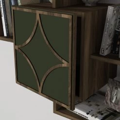 Wandregal Arco Mit Tür Walnuss Dunkelgrün -Petromax Store moebel17 wandregal arco mit tur walnuss dunkelgrun 4