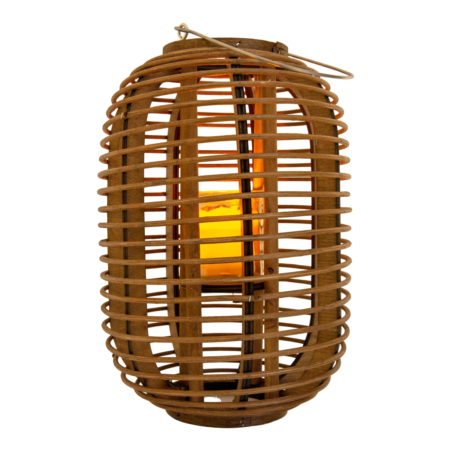 Dekoleuchte "Korb" Braun H: 32,5cm Incl. Solar-LED-Kerze 6 Dekoleuchte "Korb" Braun H: 32,5cm Incl. Solar-LED-Kerze – Bild 4