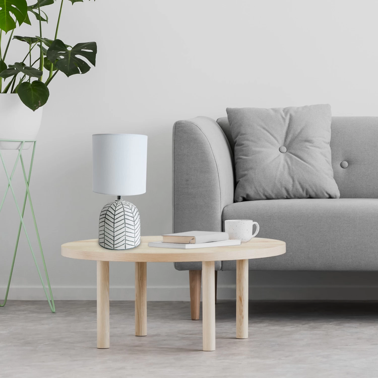 Keramik-Tischleuchte H: 27,5cm Weiß 9 Keramik-Tischleuchte H: 27,5cm Weiß – Bild 7