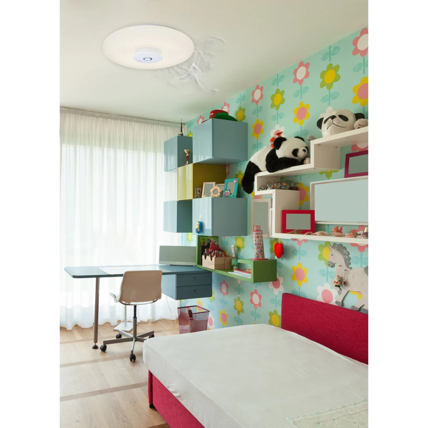 LED Deckenleuchte "Modena" Ø 40 Cm Mit Rauchmelder In Weiß 6 LED Deckenleuchte "Modena" Ø 40 Cm Mit Rauchmelder In Weiß – Bild 4