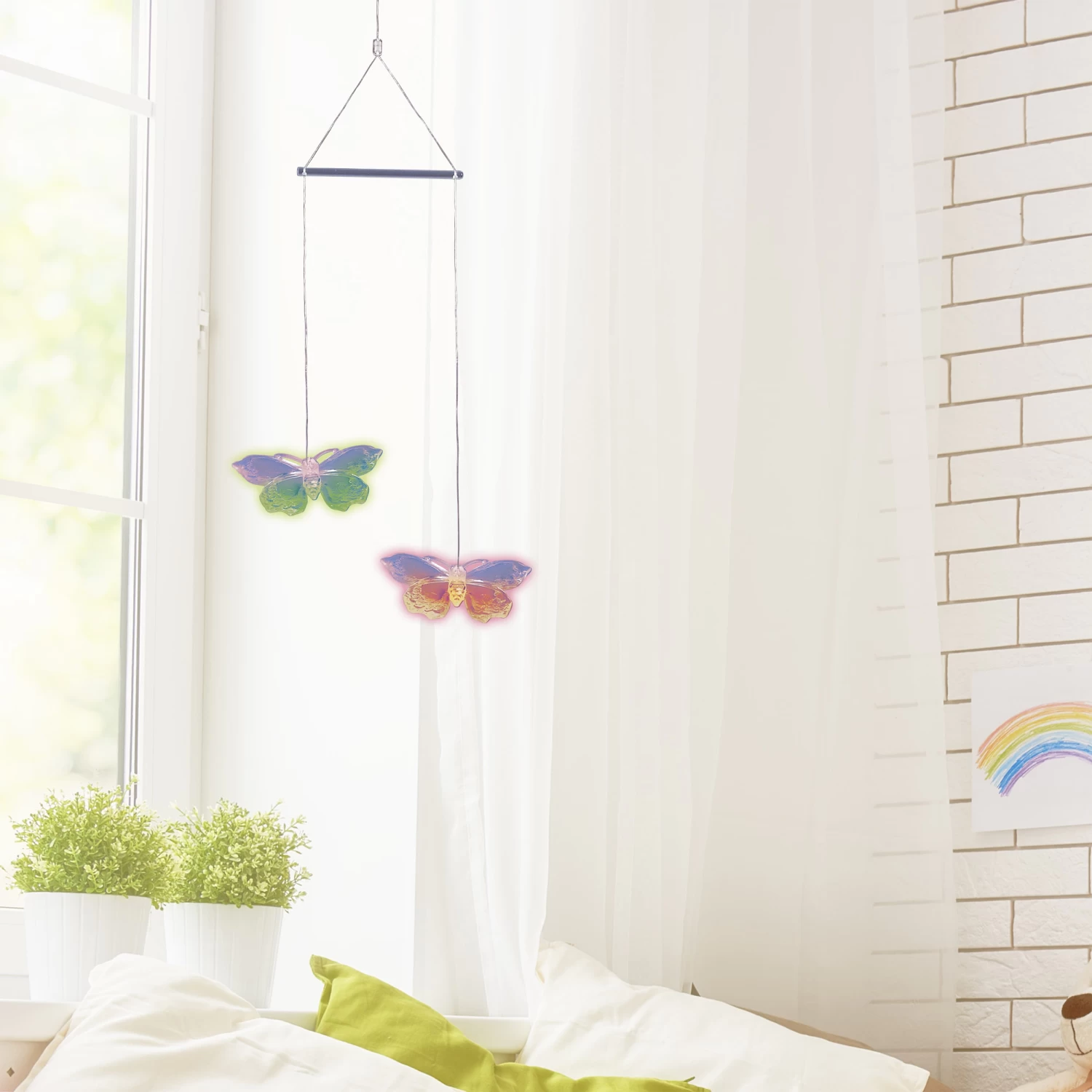 LED-MobileSchmetterling In Bunt 4 LED-MobileSchmetterling In Bunt – Bild 2