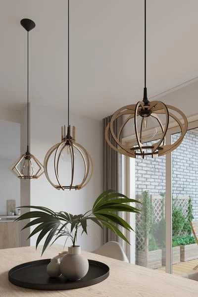 Hängeleuchte TORANJA In Natur Holz (L)27,5cm (B)27,5cm (H)90cm 8 Hängeleuchte TORANJA In Natur Holz (L)27,5cm (B)27,5cm (H)90cm – Bild 6