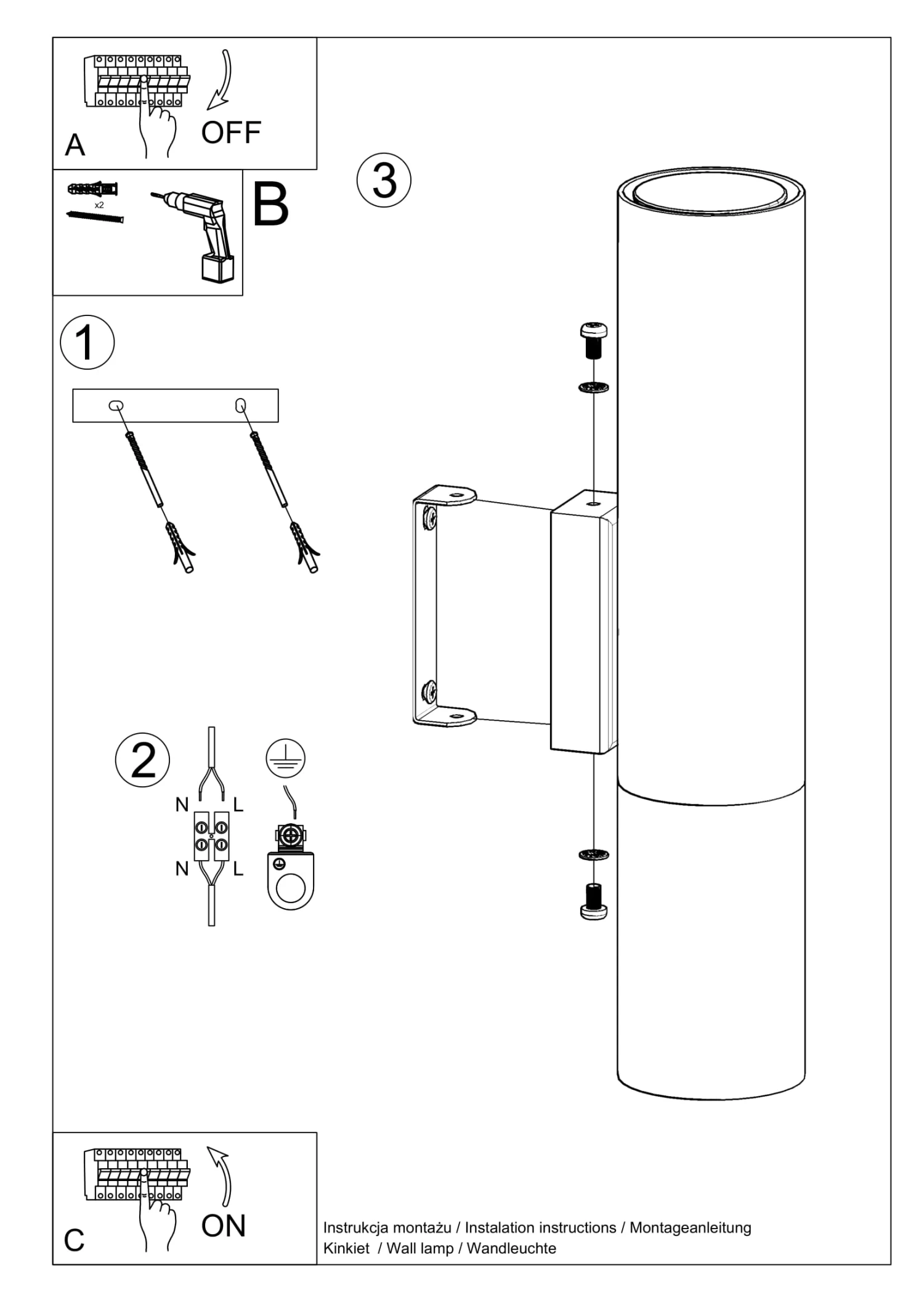 Wandleuchte LONGBOT In Schwarz (H)29cm (L)6cm (B)8cm 10 Wandleuchte LONGBOT In Schwarz (H)29cm (L)6cm (B)8cm – Bild 8