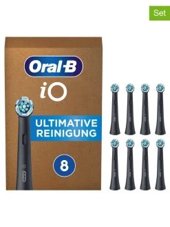 Oral B 8er-Set: Ersatz-Bürstenköpfe "Oral-B IO Ultimative Reinigung" In Schwarz