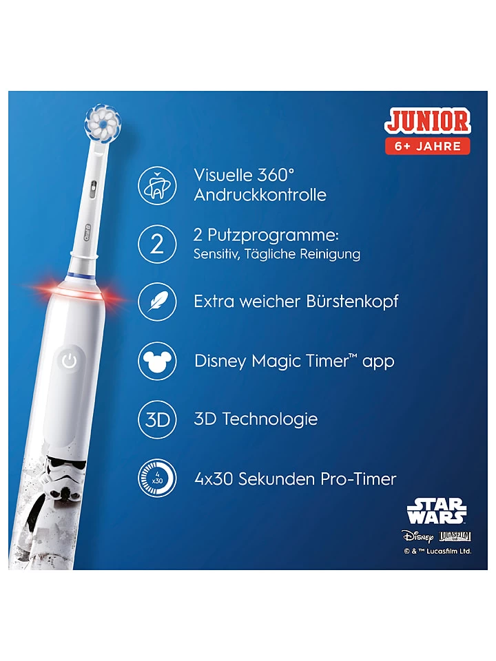 Oral B Elektr. Zahnbürste "Junior Starwars JAS22" In Weiß 9 Oral B Elektr. Zahnbürste "Junior Starwars JAS22" In Weiß – Bild 7