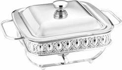 Pasabahce 1,8L Speisewärmer Hitzebeständig Mit Deckel In Silber