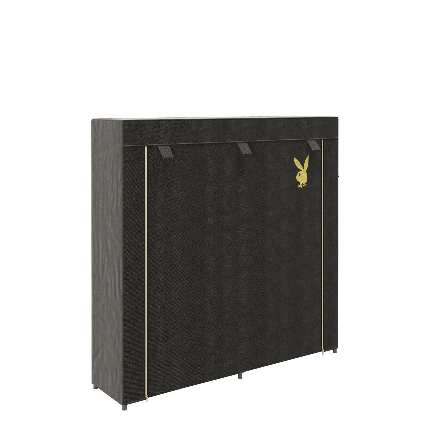 Playboy Textil-Kleiderschrank "TRACY" In Schwarz - (B)113 X (H)108 X (T)28 Cm 4 Playboy Textil-Kleiderschrank "TRACY" In Schwarz - (B)113 X (H)108 X (T)28 Cm – Bild 2