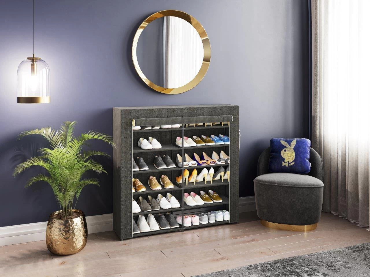 Playboy Textil-Kleiderschrank "TRACY" In Schwarz - (B)113 X (H)108 X (T)28 Cm 10 Playboy Textil-Kleiderschrank "TRACY" In Schwarz - (B)113 X (H)108 X (T)28 Cm – Bild 8