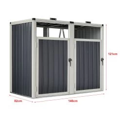 Pro-Tec Mülltonnenbox Tarbek Für 2 Tonnen In Anthrazit (B)146cm 11 Pro-Tec Mülltonnenbox Tarbek Für 2 Tonnen In Anthrazit (B)146cm -Petromax Store pro tec mulltonnenbox tarbek fur 2 tonnen in anthrazit b 146cm 2