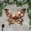 LED-Solar-Wandlicht "Schmetterling" In Braun - (L)66 X (B)50 Cm -Petromax Store profigarden led solar wandlicht schmetterling in braun l 66 x b 50 cm