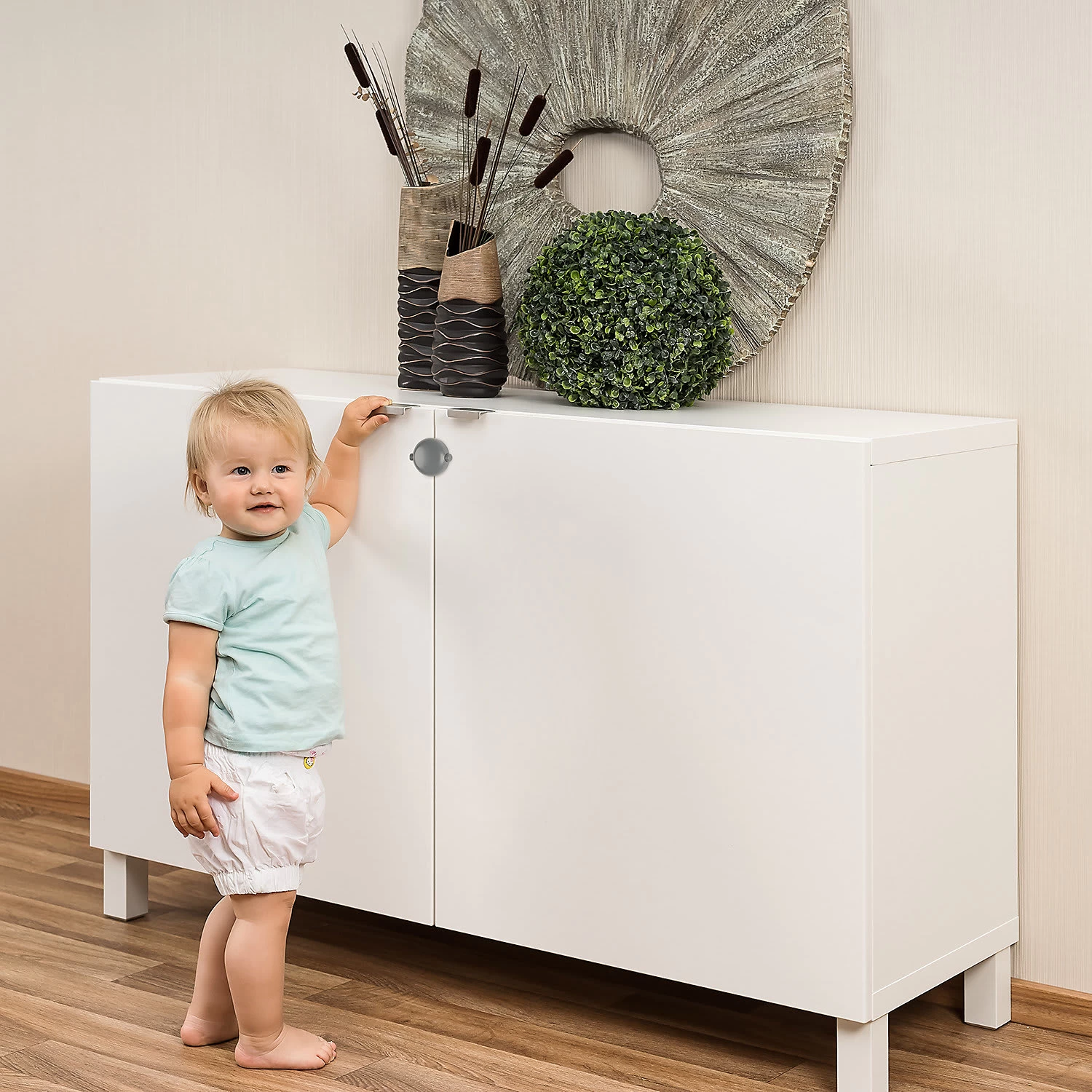 Reer Schrankschloss Für Doppeltüren, Grau 4 Reer Schrankschloss Für Doppeltüren, Grau – Bild 2