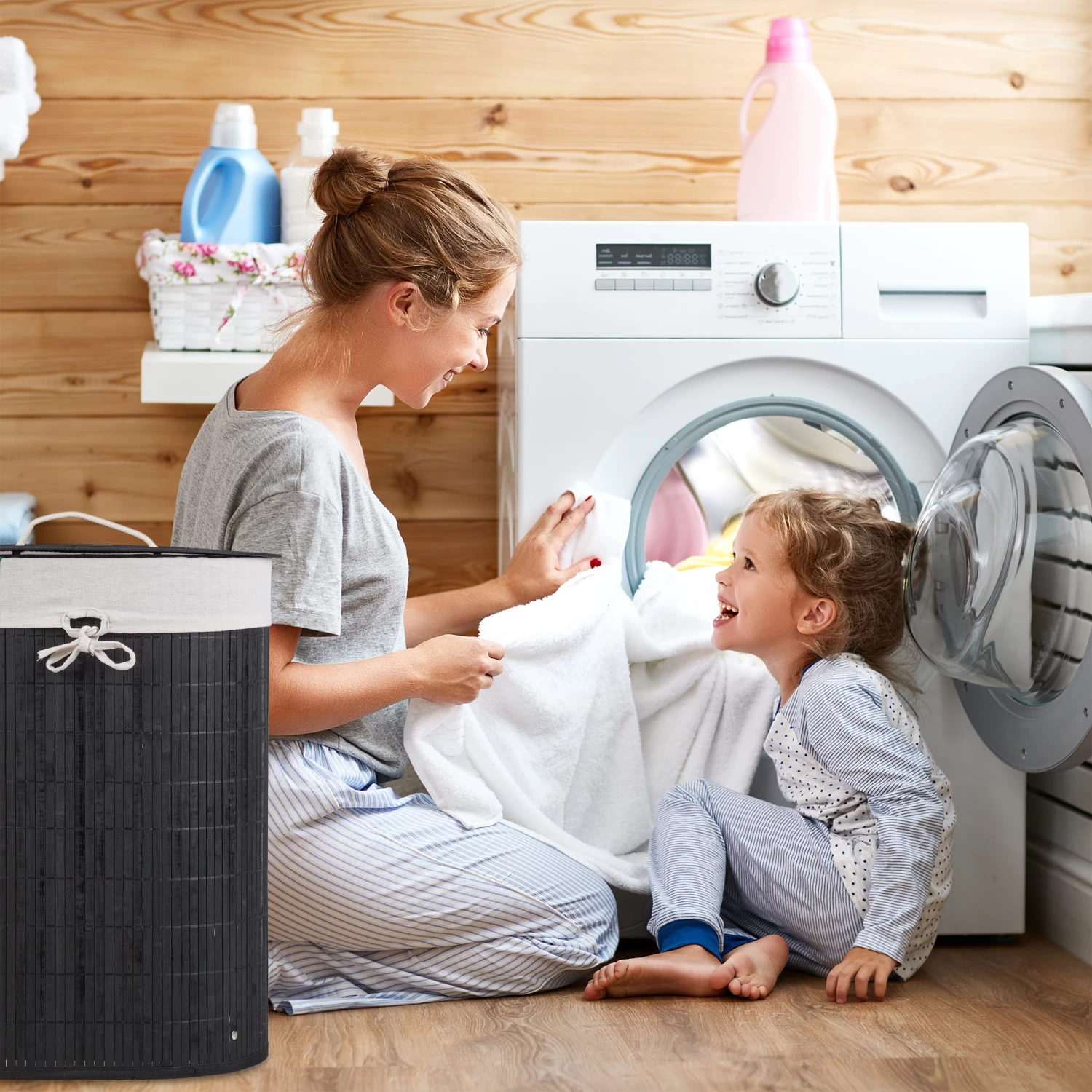 1 X Wäschekorb In Weiß - (B)42 X (H)55 X (T)32 Cm 5 1 X Wäschekorb In Weiß - (B)42 X (H)55 X (T)32 Cm – Bild 3