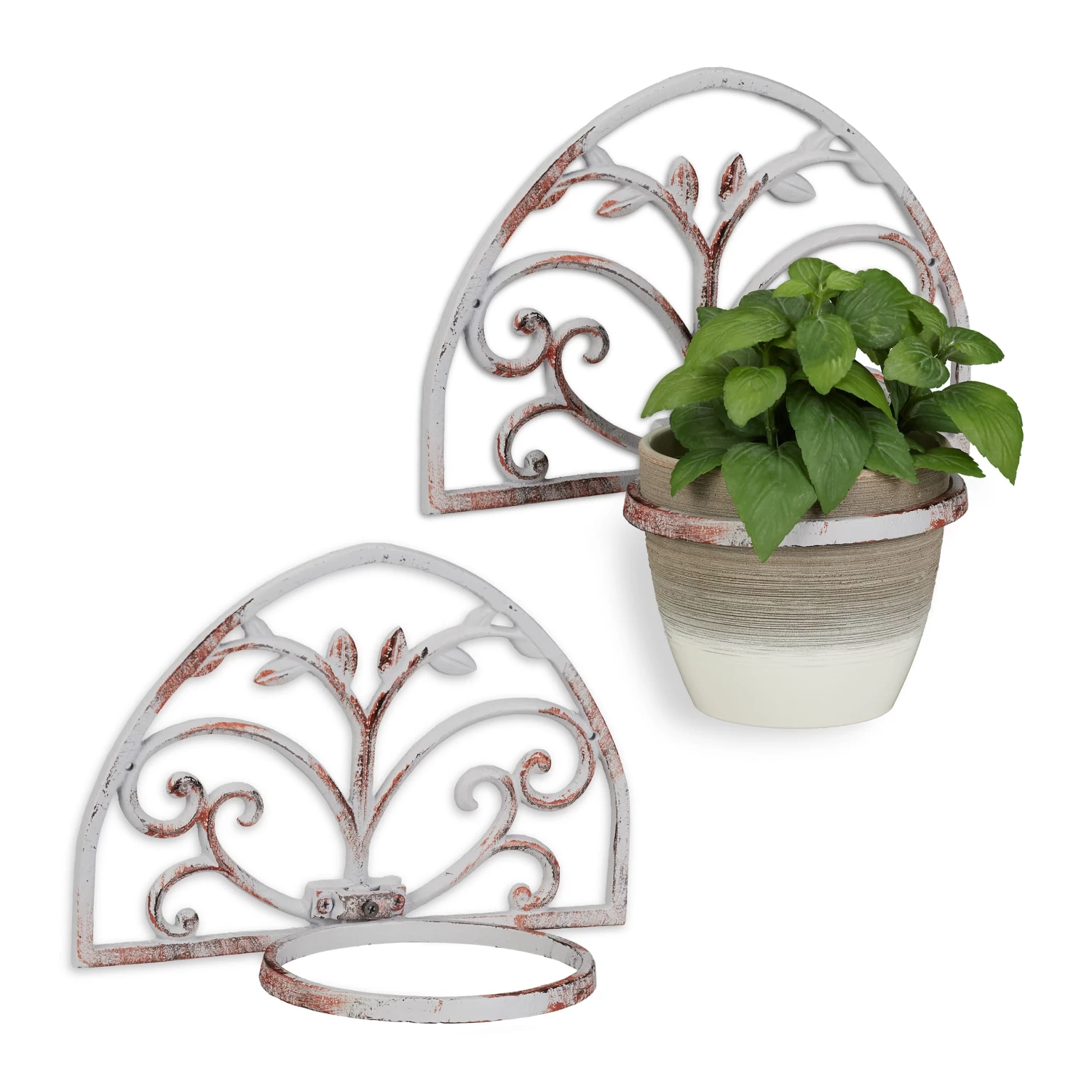 2 X Blumenhalter In Weiß - Ø 14,5 Cm 10 2 X Blumenhalter In Weiß - Ø 14,5 Cm – Bild 8