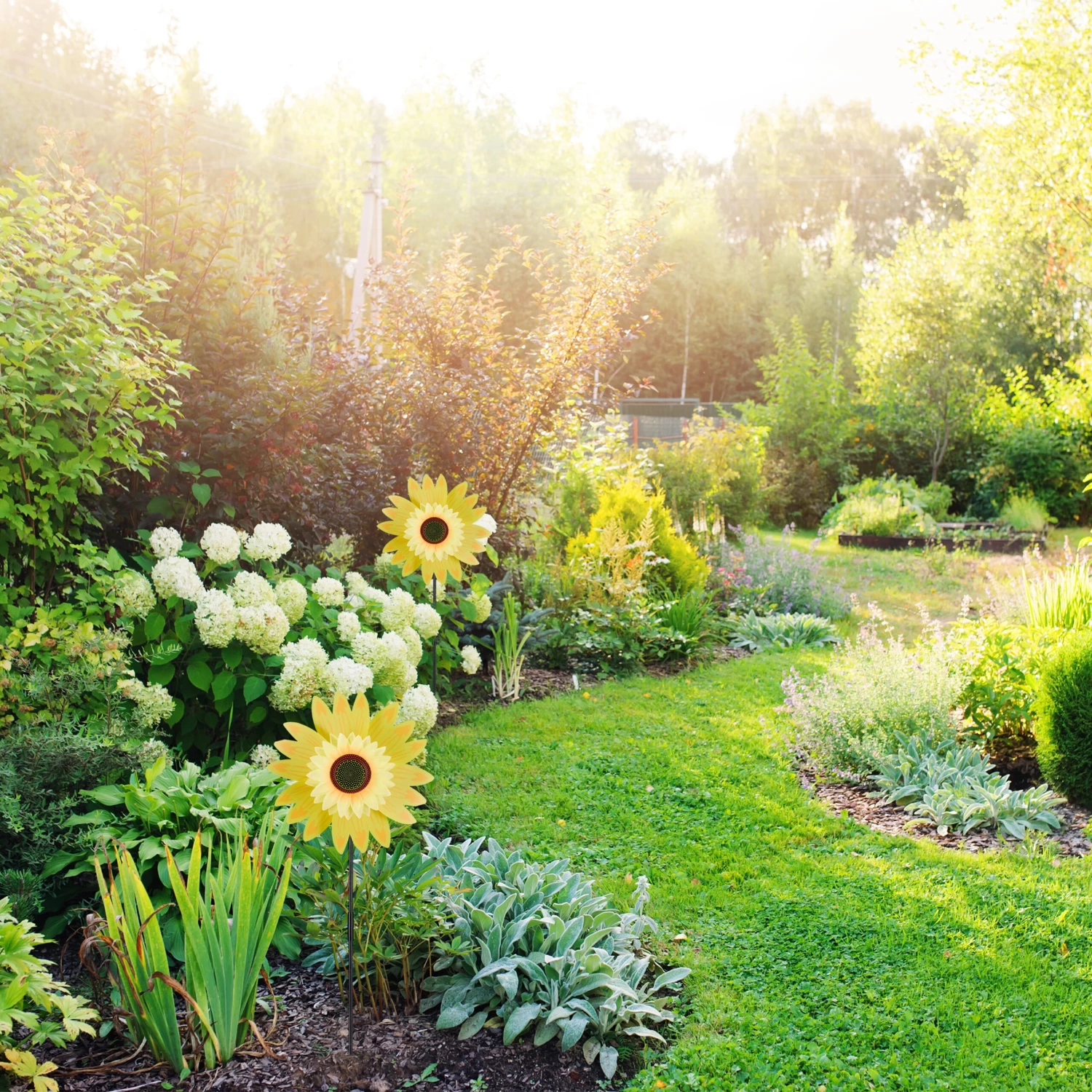 2 X Windrad "Sonnenblume" In Gelb - (B)29 X (H)76 X (T)8 Cm 4 2 X Windrad "Sonnenblume" In Gelb - (B)29 X (H)76 X (T)8 Cm – Bild 2