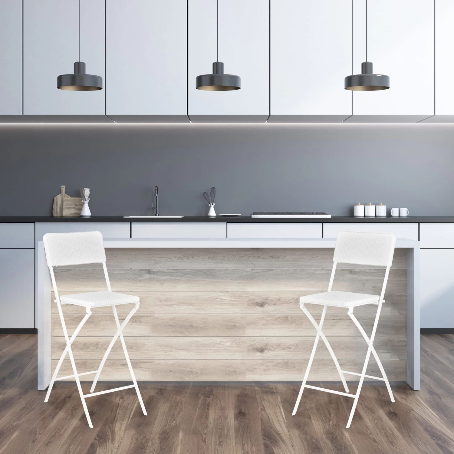 2x Barstuhl In Weiß - (B)44 X (H)115 X (T)63 Cm 4 2x Barstuhl In Weiß - (B)44 X (H)115 X (T)63 Cm – Bild 2