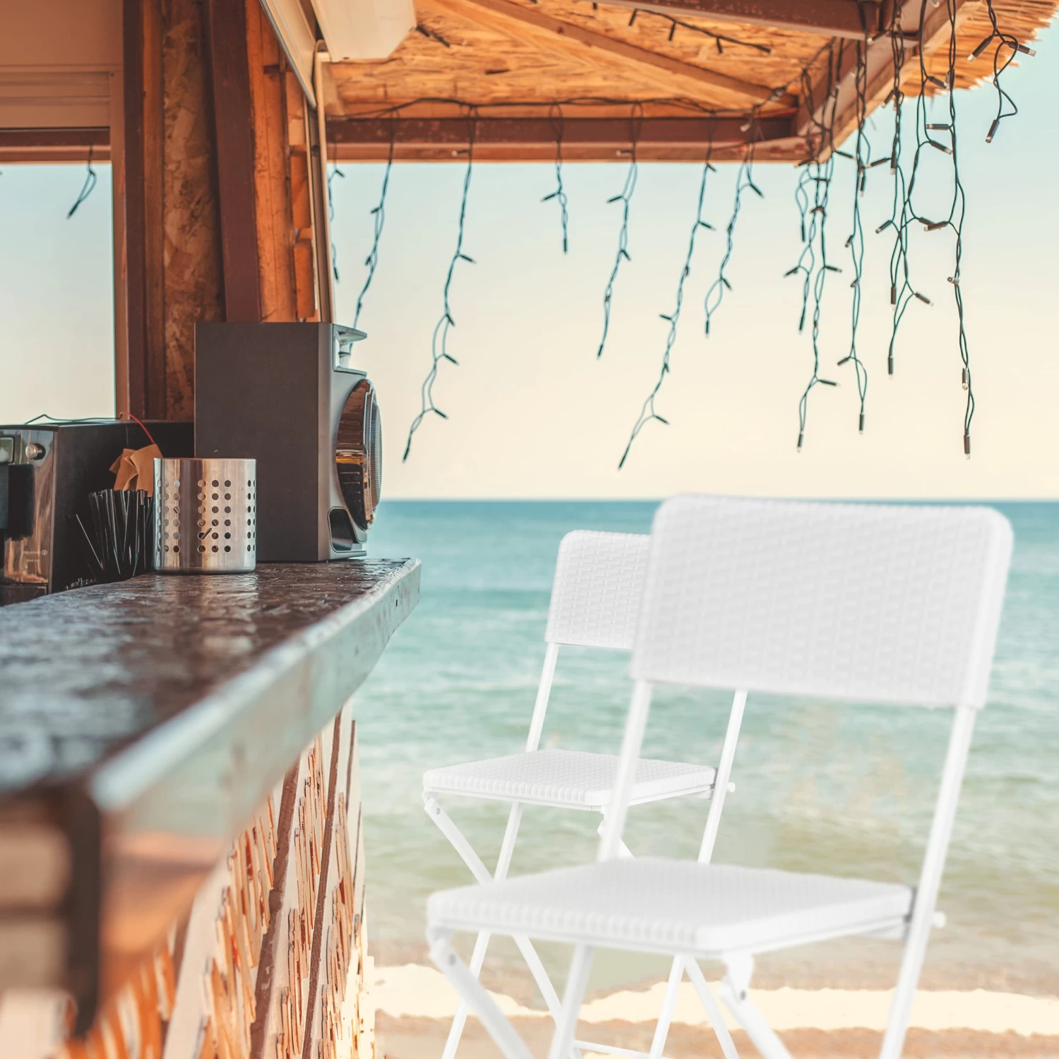 2x Barstuhl In Weiß - (B)44 X (H)115 X (T)63 Cm 5 2x Barstuhl In Weiß - (B)44 X (H)115 X (T)63 Cm – Bild 3