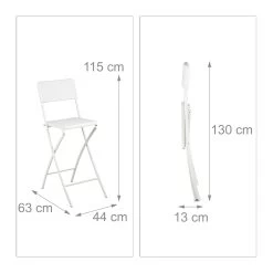 2x Barstuhl In Weiß - (B)44 X (H)115 X (T)63 Cm 12 2x Barstuhl In Weiß - (B)44 X (H)115 X (T)63 Cm -Petromax Store relaxdays 2x barstuhl in weiss b 44 x h 115 x t 63 cm 3