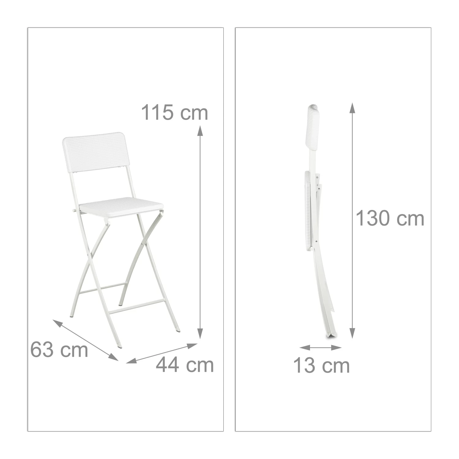 2x Barstuhl In Weiß - (B)44 X (H)115 X (T)63 Cm 6 2x Barstuhl In Weiß - (B)44 X (H)115 X (T)63 Cm – Bild 4