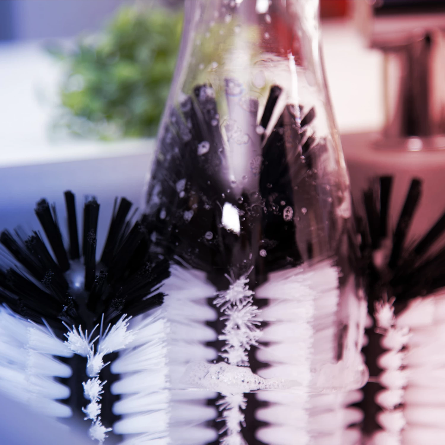 2x Gläserspülbürste In Weiß/Schwarz - (B)18,5 X (H)22 X (T)9,5 Cm 4 2x Gläserspülbürste In Weiß/Schwarz - (B)18,5 X (H)22 X (T)9,5 Cm – Bild 2