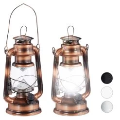 2x Sturmlaterne LED In Kupfer