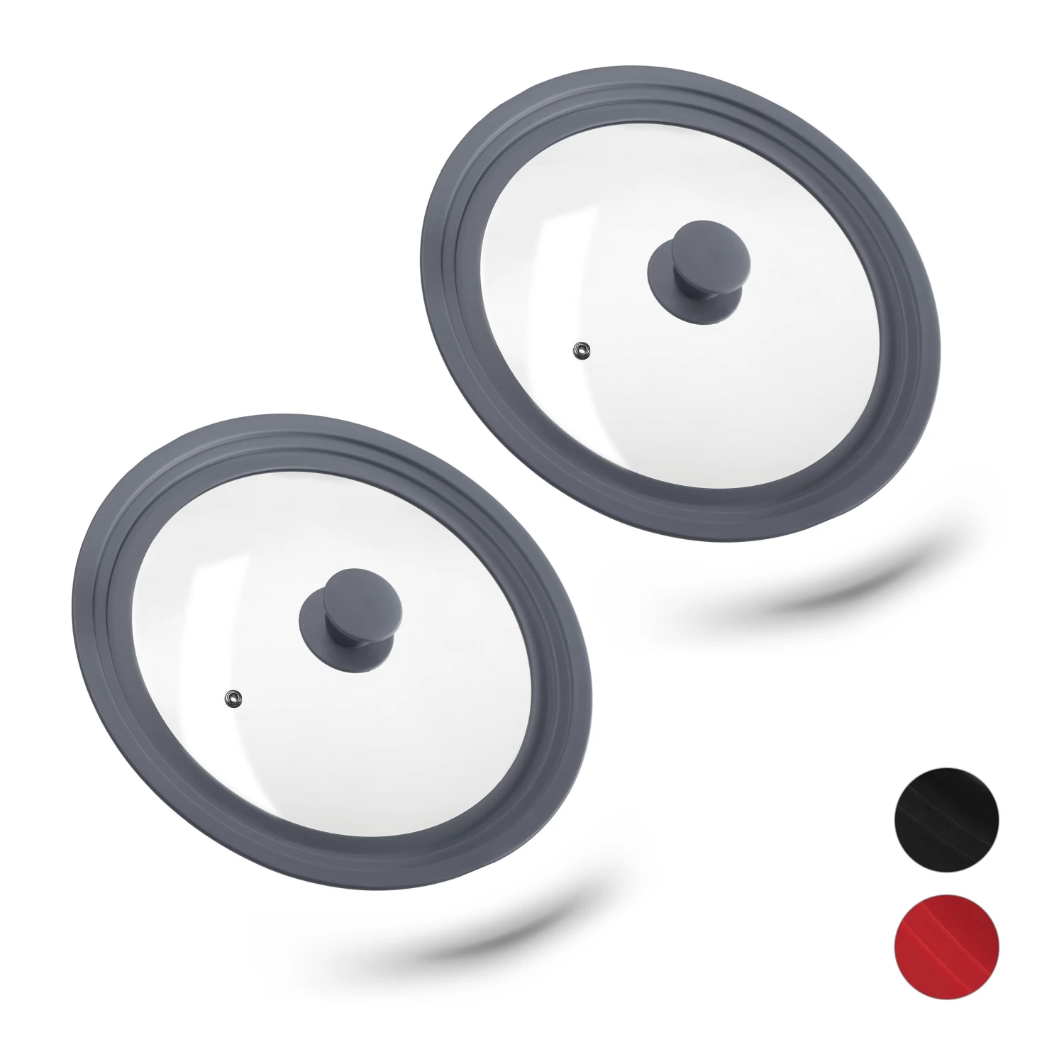 2x Topfdeckel In Grau - Ø26-30 Cm 3 2x Topfdeckel In Grau - Ø26-30 Cm