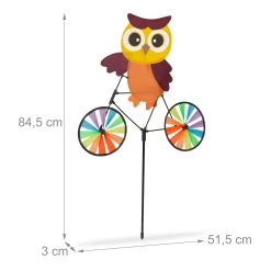 2x Windrad "Eule" In Bunt - (B)51,5 X (H)84,5 X (T)3 Cm -Petromax Store relaxdays 2x windrad eule in bunt b 51 5 x h 84 5 x t 3 cm 3